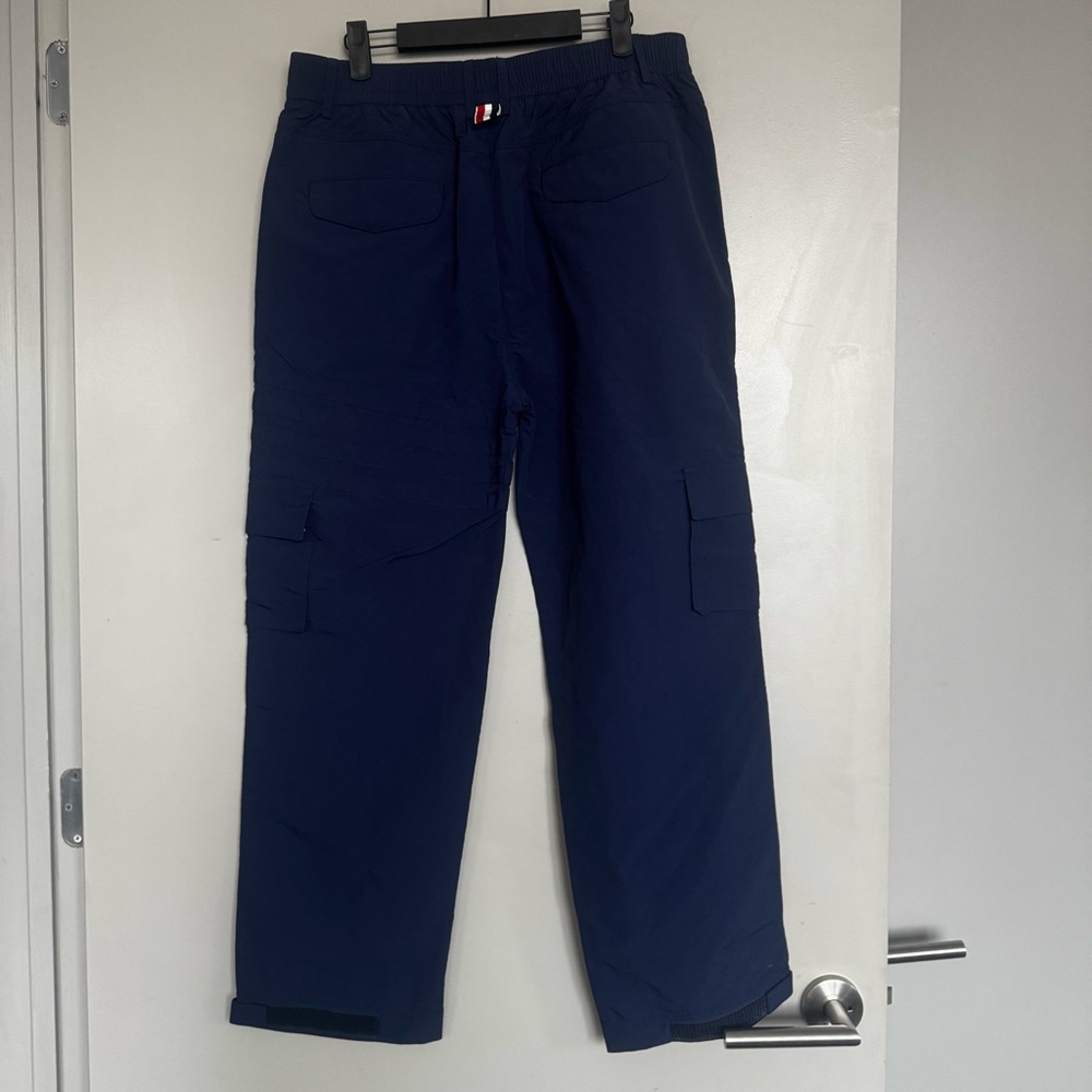 Thom Browne Navy Blue Technical Nylon Cargo Pants Size 4 XL - Picture 2 of 4